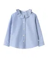 Il Gufo Striped Shirt With Ruffles In Blue