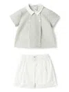 Il Gufo Striped Short Set In Grey