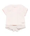 Il Gufo Striped Short Set In White