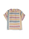 Il Gufo Striped Short Sleeve Blouse In Multicolour