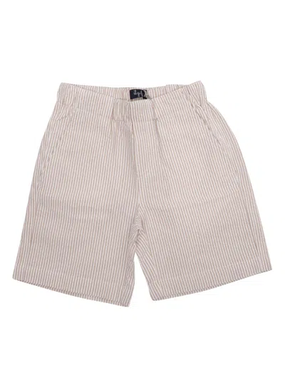 Il Gufo Kids' Striped Shorts In Beige