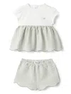 Il Gufo Striped Shorts Set In Green