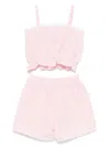 Il Gufo Striped Shorts Set In Pink