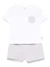 Il Gufo Striped Shorts Set In White
