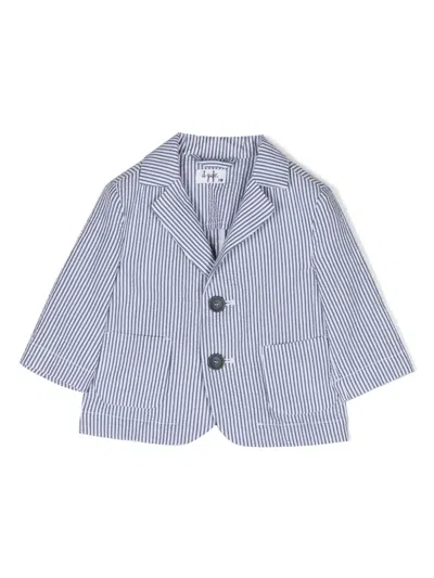 Il Gufo Babies' Striped Single-breasted Blazer In Blue