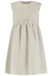 Il Gufo Striped Dress In Neutral