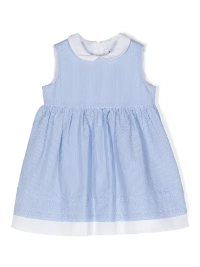 Il Gufo Babies' Striped Sleeveless Dress In Blue