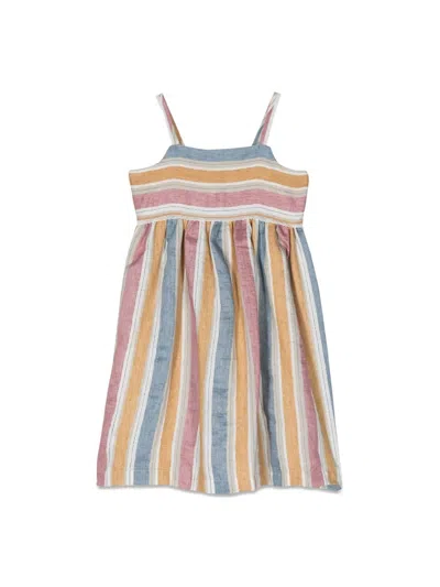 Il Gufo Sleeveless Striped Mini Dress For Girls In Multi