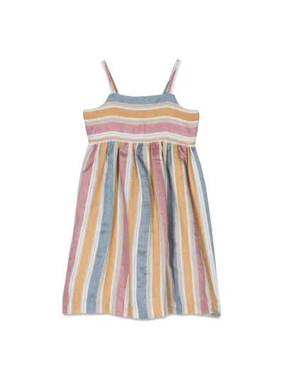 Il Gufo Kids' Striped Sleeveless Dress In Multicolour
