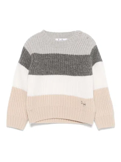Il Gufo Babies' Striped Sweater In Green