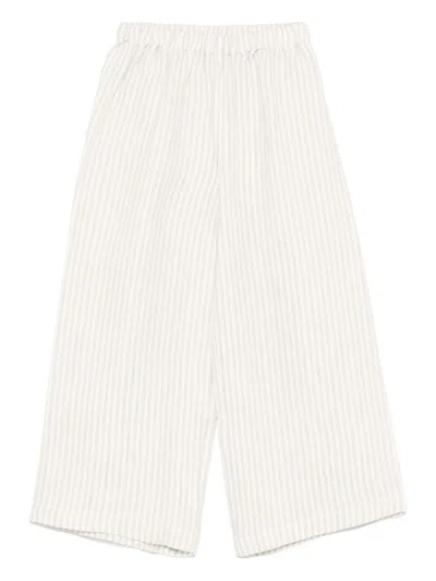 Il Gufo Kids' Striped Trousers In Neutrals