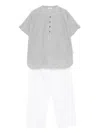 Il Gufo Striped Trousers Set In Gray