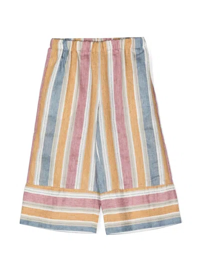 Il Gufo Kids' Striped Wide-leg Trousers