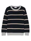 Il Gufo Striped Wool Sweater In 蓝色