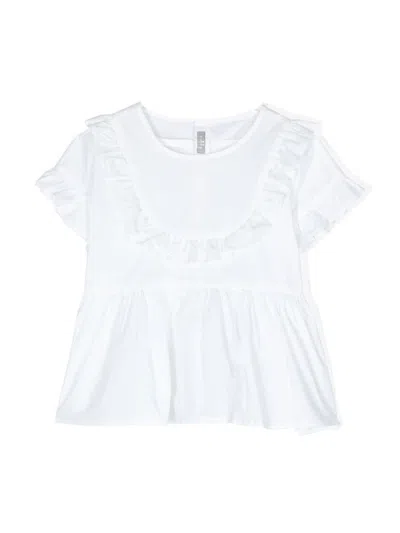Il Gufo Stylish Short Sleeve Shirt For Girls In White