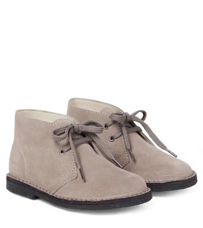 Il Gufo Kids' Suede Desert Boots In Gray