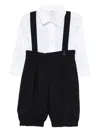 Il Gufo Suspenders Short Set In White