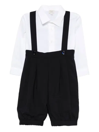 Il Gufo Babies' Suspenders Short Set In White