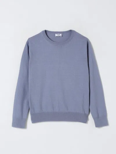 Il Gufo Kids' Virgin Wool Crew-neck Jumper In Blau