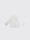 Il Gufo White Round Neck Shirt With Front Logo In Cotton Baby In White