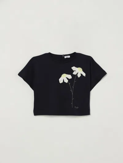 Il Gufo Kids' T-shirt  Con Fiore In Blue
