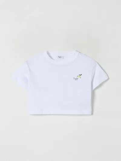 Il Gufo Kids' T-shirt In Cotone Con Logo  In White