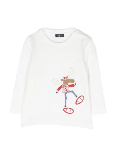 Il Gufo Kids' T-shirt M/l Reindeer In White