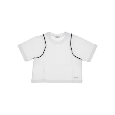 Il Gufo T-shirt With Contrasting Seam Kids In White