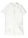 Il Gufo Tailored Satin Short Set In White