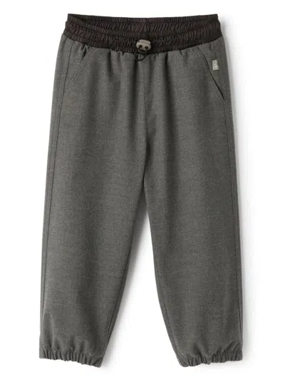 Il Gufo Kids' Tapered Track Pants In Grey