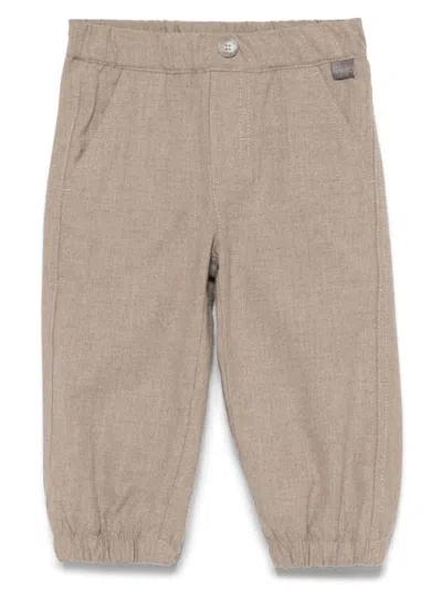 Il Gufo Babies' Tapered Trousers In Neutrals
