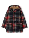 Il Gufo Tartan-check Print Duffle Coat In Blue