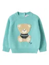Il Gufo Teddy Appliqué Baby Top In Blue