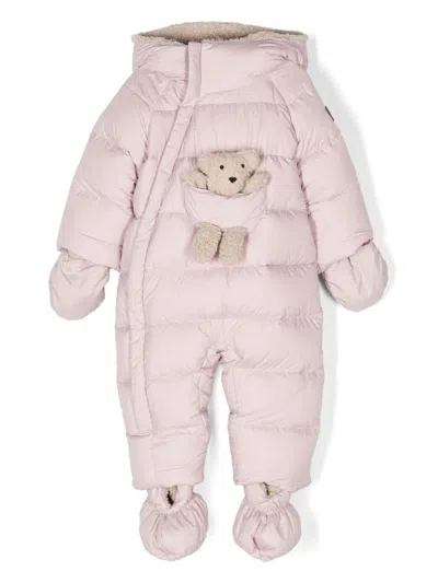 Il Gufo Babies' Teddy-bead Motif Snowsuit In Pink