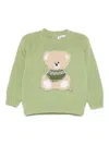 Il Gufo Teddy Bear-appliqué Jumper In Green