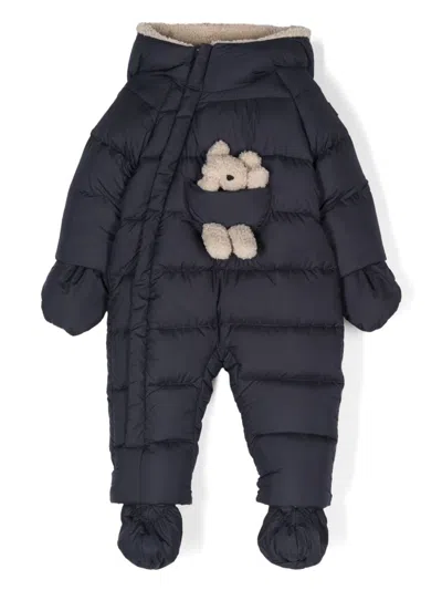 Il Gufo Babies' Teddy Bear-detailed Snowsuit Set In Blue