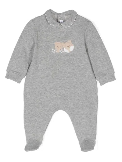 Il Gufo Babies' Teddy Bear-motif Pajamas In Grey