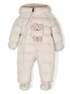 Il Gufo Teddy-bear Patch Jumpsuit In Neutrals