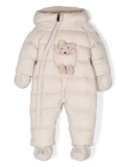 Il Gufo Babies' Teddy-bear Patch Jumpsuit In Neutrals