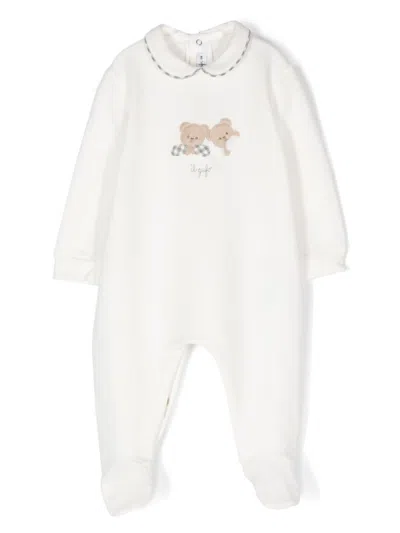 Il Gufo Babies' Teddy Bear-patches Pajamas In 白色