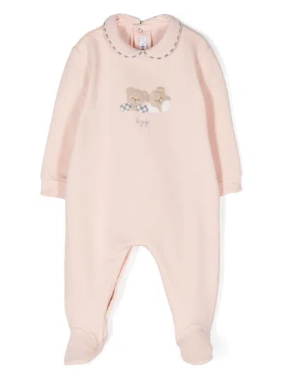 Il Gufo Babies' Teddy Bear-patches Pajamas In 粉色