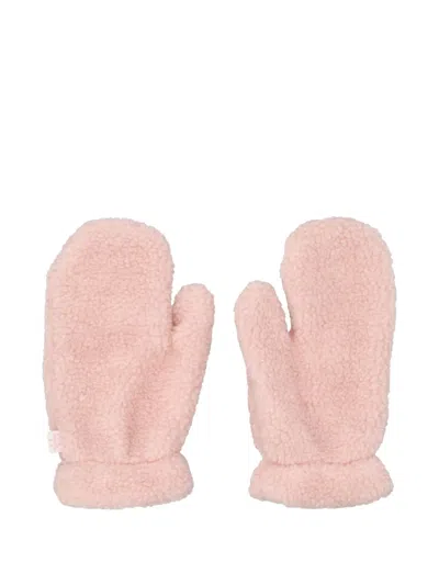 Il Gufo Kids' Teddy Fleece Mittens In Pink