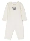 Il Gufo Teddy-motif Cashmere Romper In Neutrals