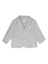Il Gufo Check-pattern Linen Blazer In Grey