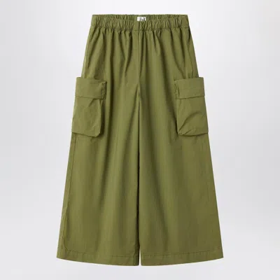 Il Gufo Textured Palazzo Pants With Wide-leg Fit In Green