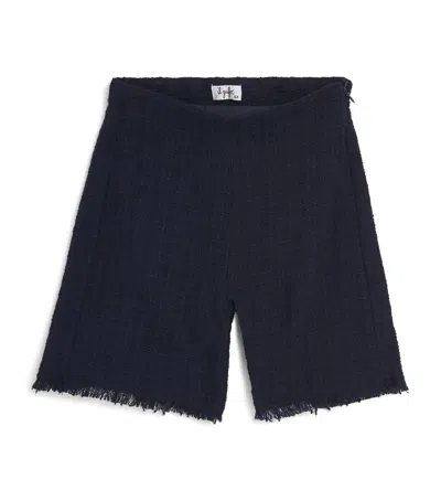 Il Gufo Kids' Textured Weave Bermuda Shorts In Blau