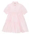 Il Gufo Tiered Cotton-sateen Shirt Dress In Pearl Pink