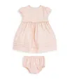 Il Gufo Tiered Dress And Bloomers Set In Pink