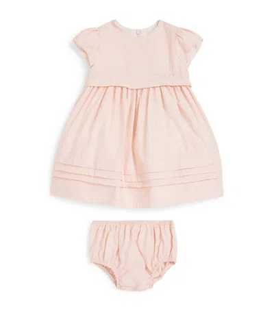 Il Gufo Kids' Tiered Dress And Bloomers Set In Pink