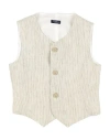 IL GUFO IL GUFO TODDLER BOY TAILORED VEST BEIGE SIZE 6 LINEN, COTTON